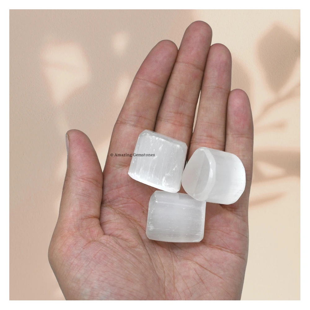 Tumbled Selenite Crystals Stones (1 oz)