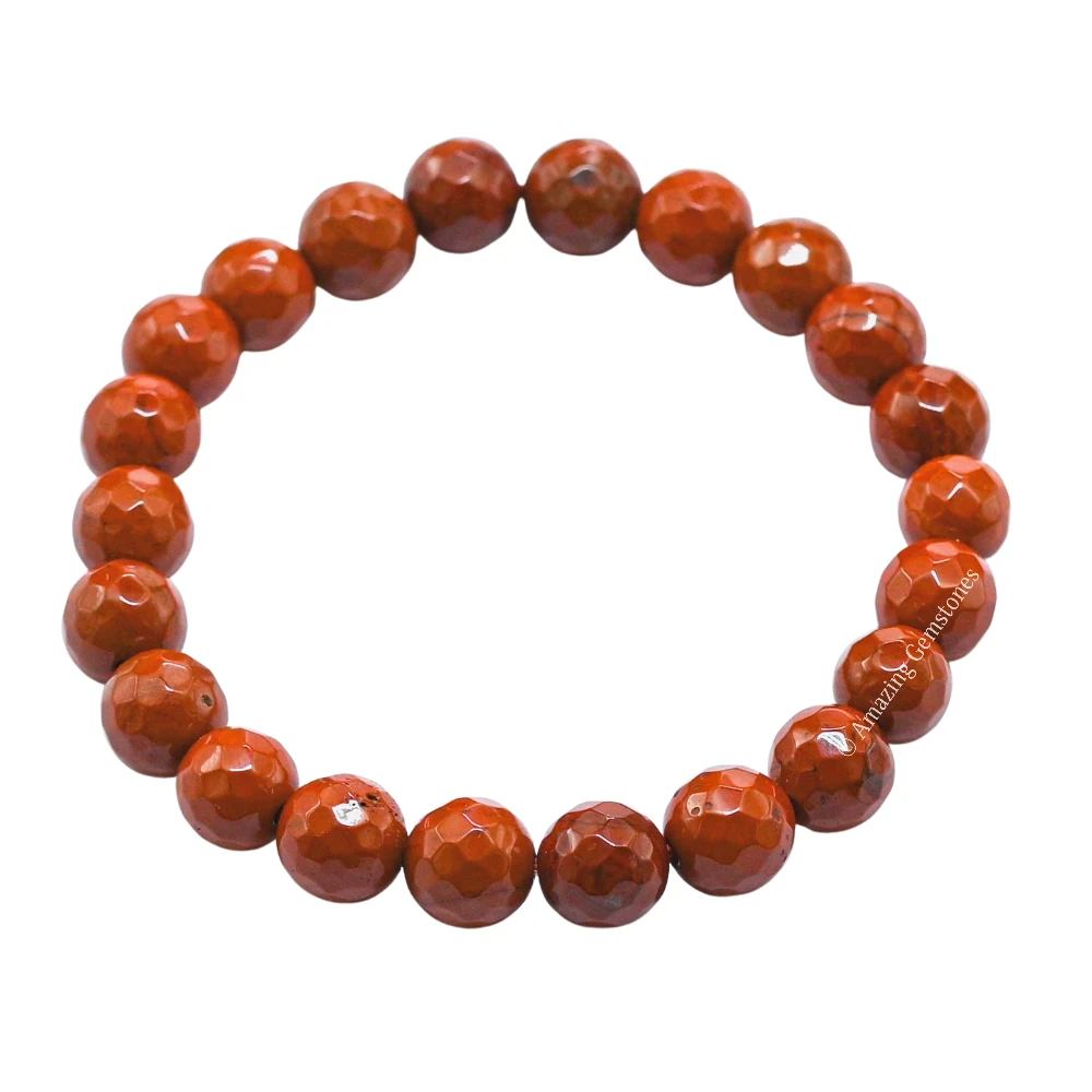 Red Jasper Bracelet (Faceted) (Stretchable)