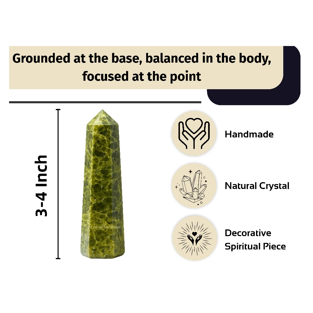Green Tourmaline in Matrix Tower (3" to 4" inch)