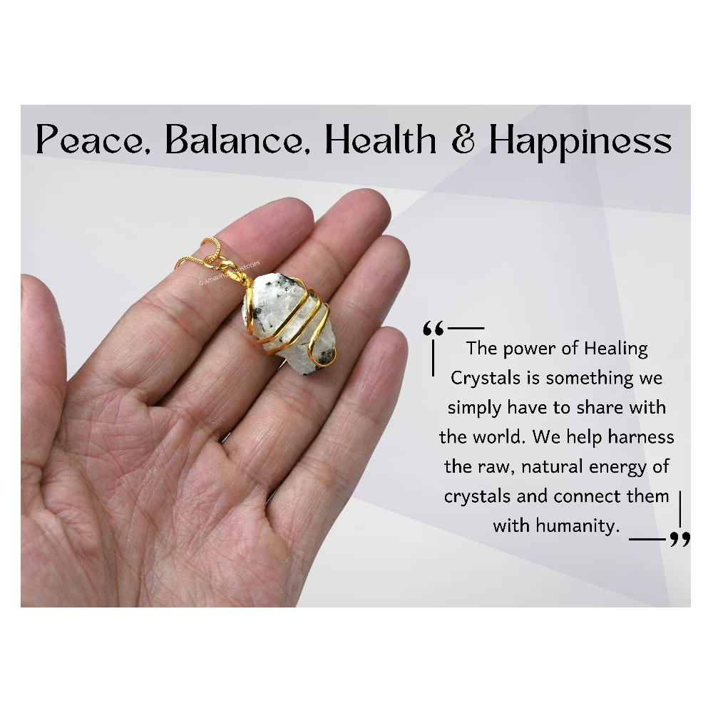 Rainbow Moonstone Necklace - Raw Crystal (Gold)