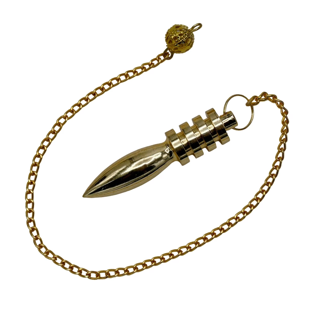 Copper Metal Pendulum - Gold Karnak 4 Ring Plate (MP28)
