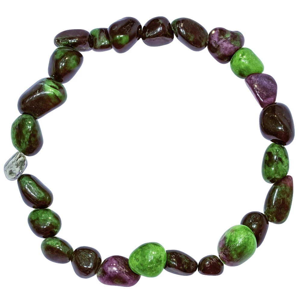 Ruby Zoisite Tumbled Stone Bracelet (Stretchable)
