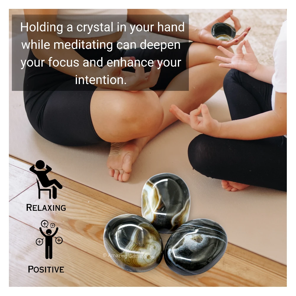 Black Onyx Palm Stone