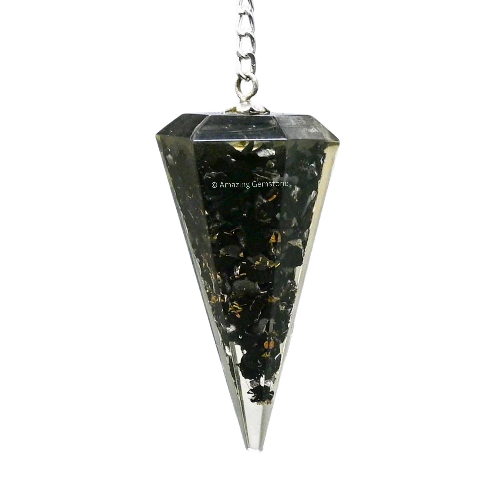 Black Tourmaline Orgone Pendulum