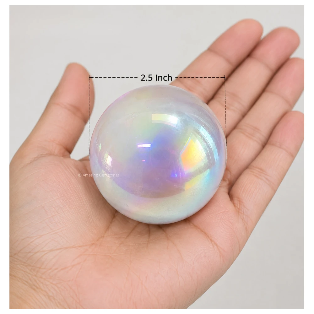 Large Angel Aura Quartz Sphere (2.5 Inch)