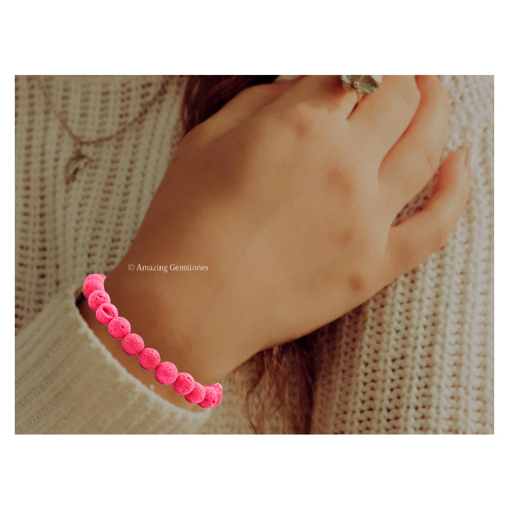Pink Lava Bracelet (Strechable)