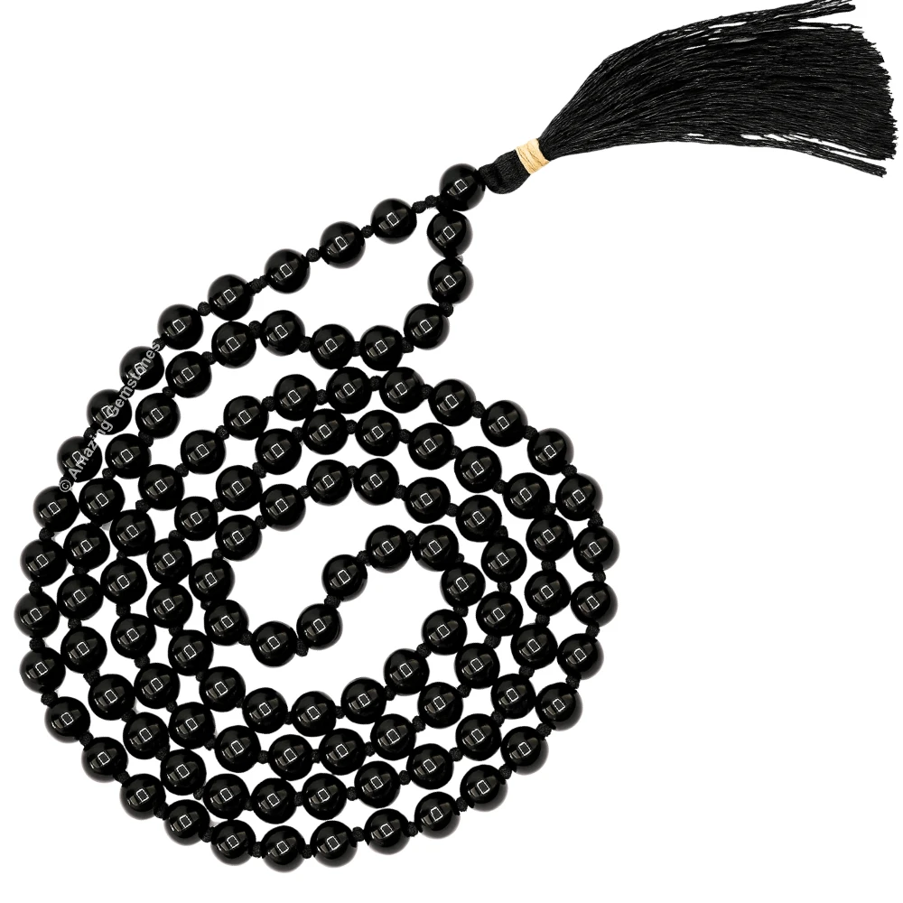 Black Obsidian Mala (Hand Knotted)