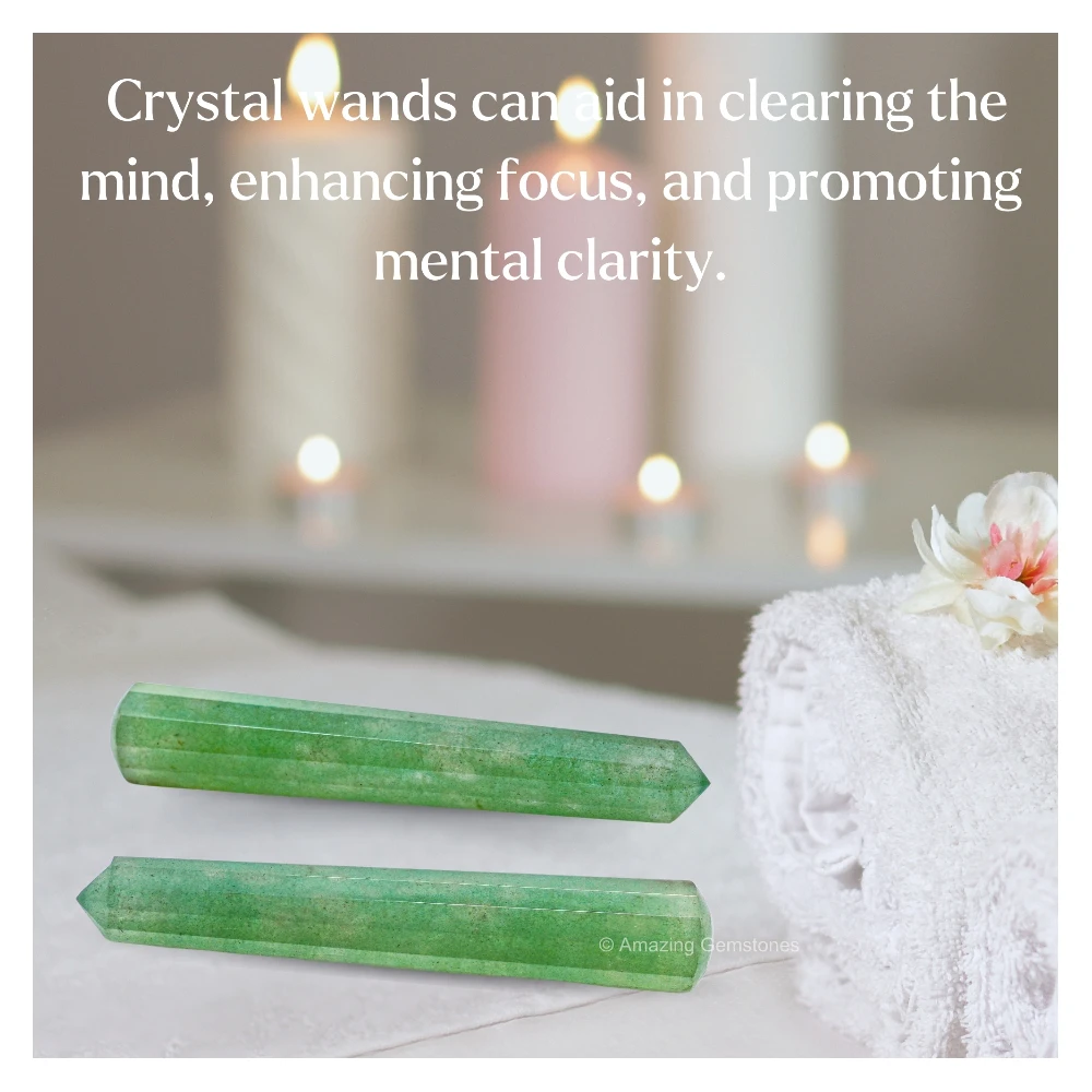 Green Strawberry Quartz Wand (Faceted)