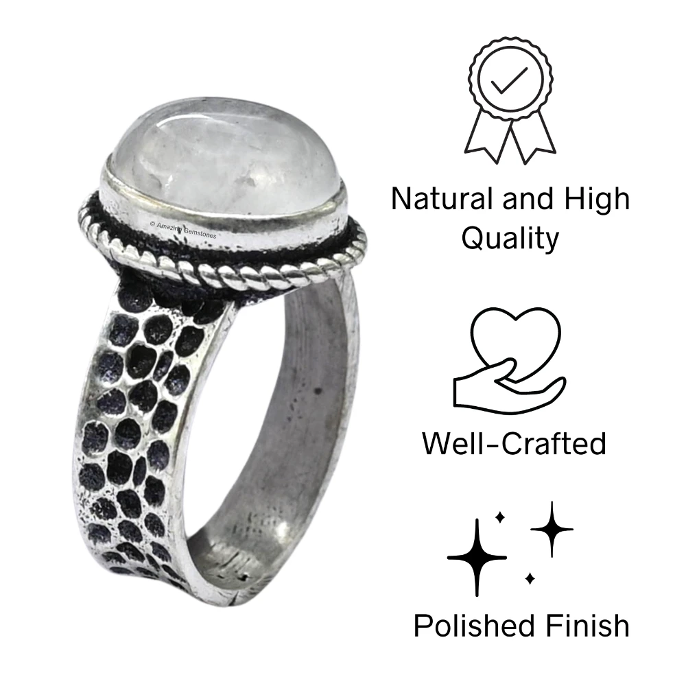 Clear Quartz Crystal Ring (Silver)