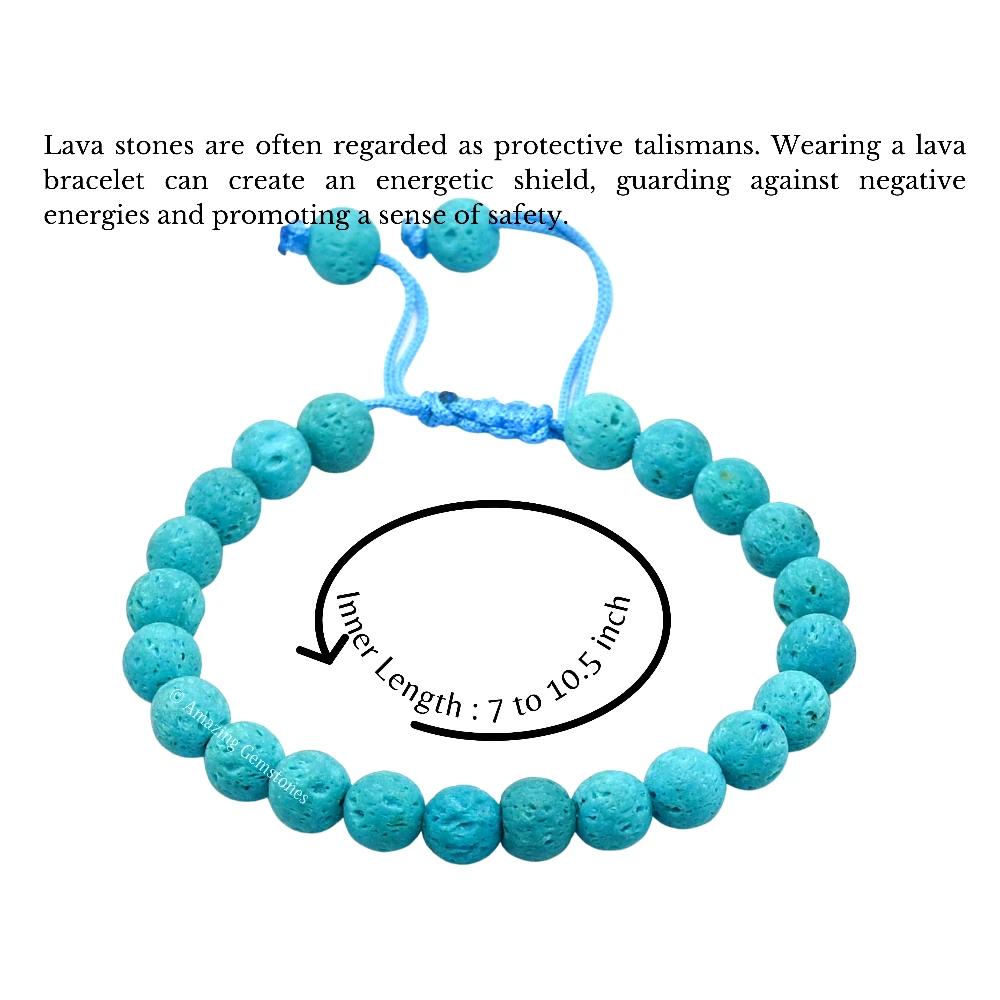 Turquoise Lava Stone Bracelet (Adjustable)