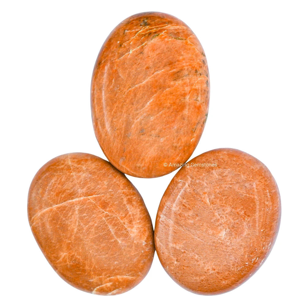 Peach Moonstone Palm Stone