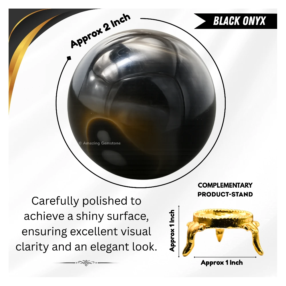 Black Onyx Sphere (2 Inch)
