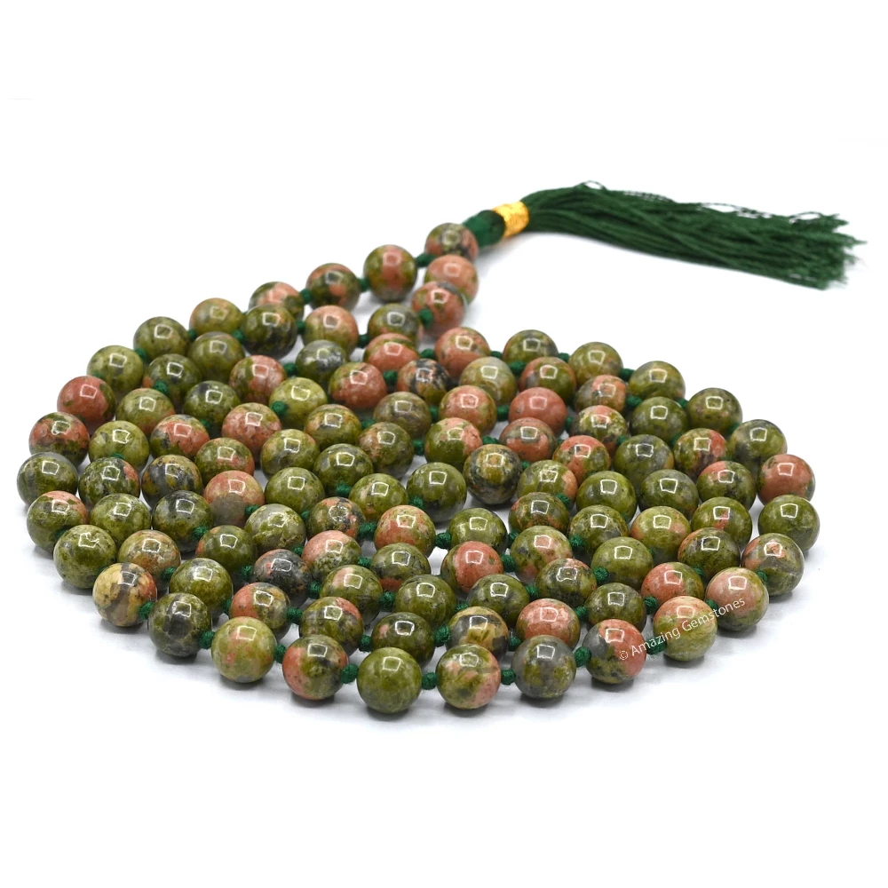 Unakite Mala (Hand Knotted)