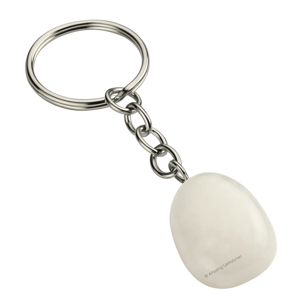 Snow Quartz Keychain Keys Holder (Tumble)