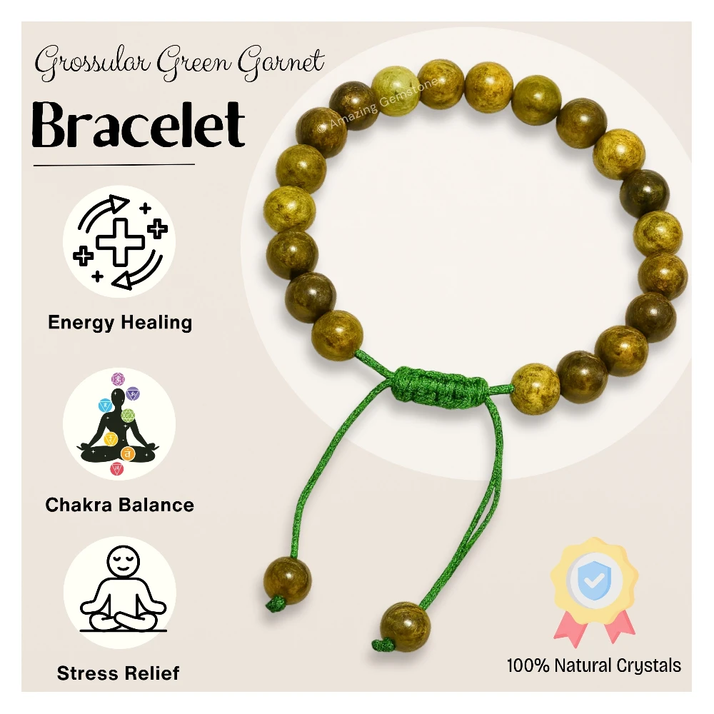 Grossular Green Garnet Bracelet (Adjustable)
