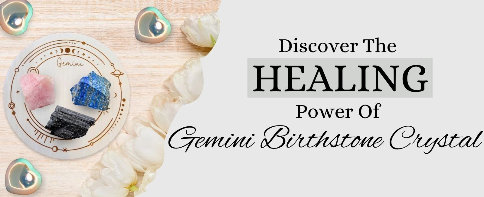 Gemini Gems: Healing Crystal Raw Stone Birthstone Set