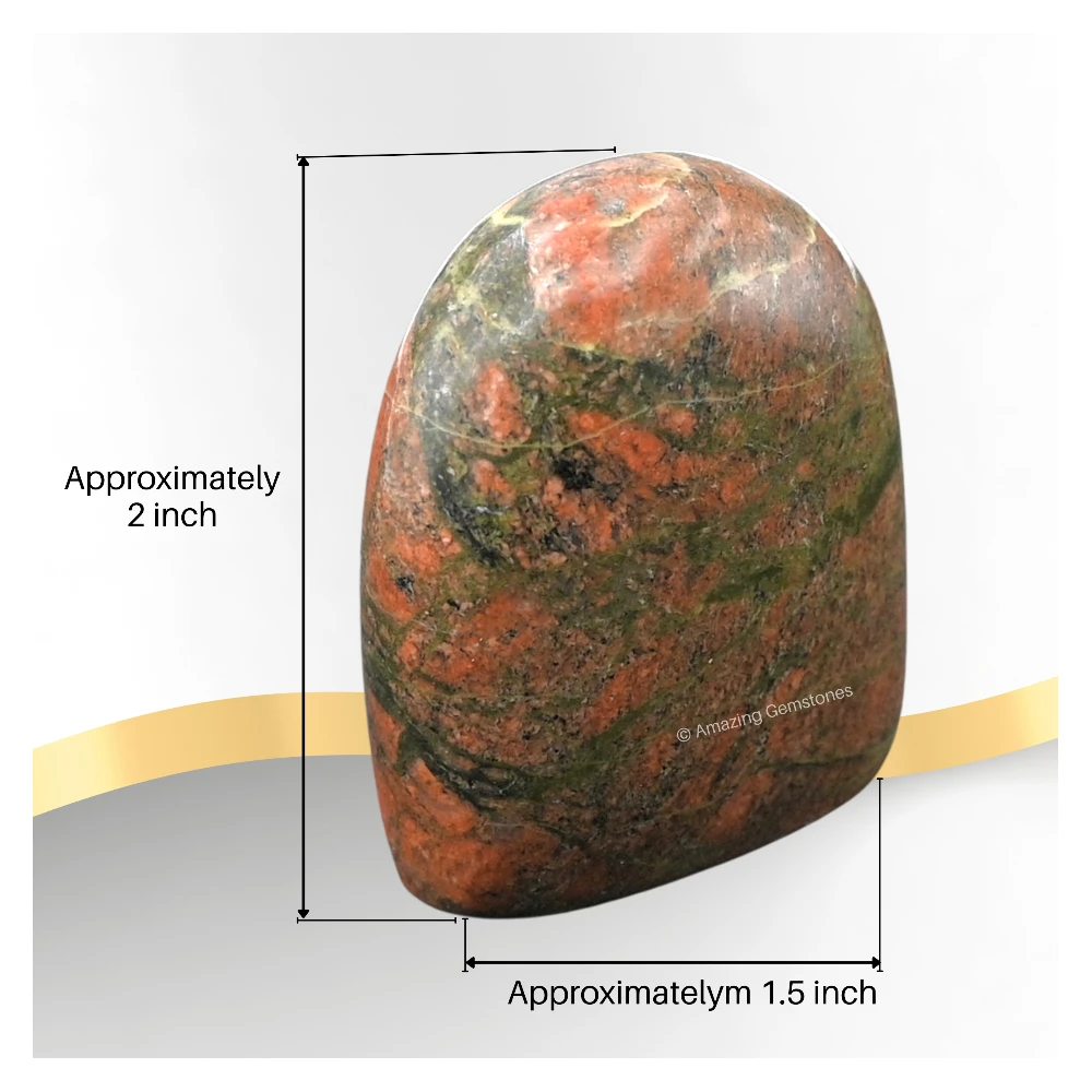 Unakite Standing Palm Stone (Regular)