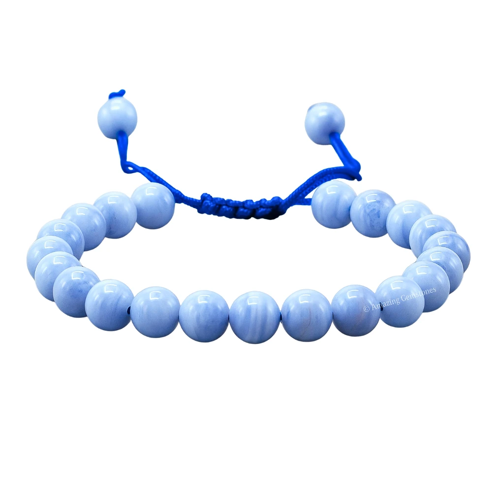 Blue Lace Agate Bracelet (Adjustable)