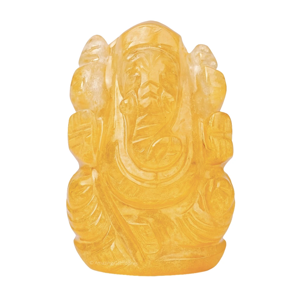 Yellow Aventurine Ganesha Crystal Idol