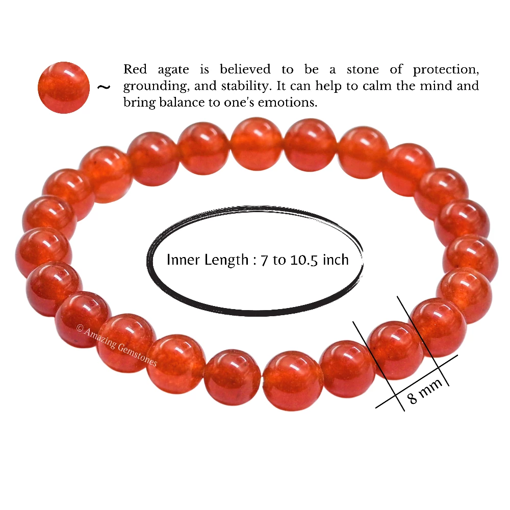 Red Agate Bracelet (Strechable)