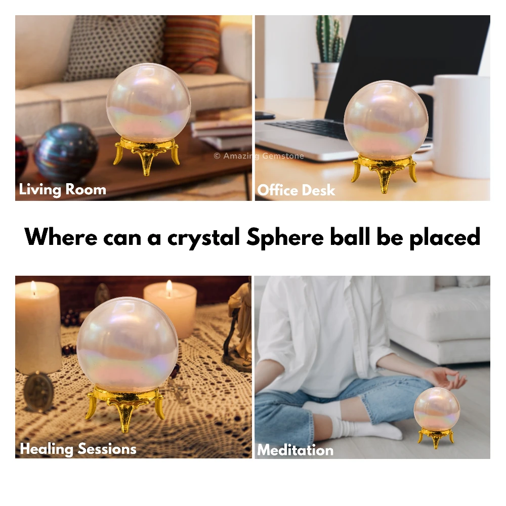 Angel Aura Rose Quartz Sphere (2 Inch)