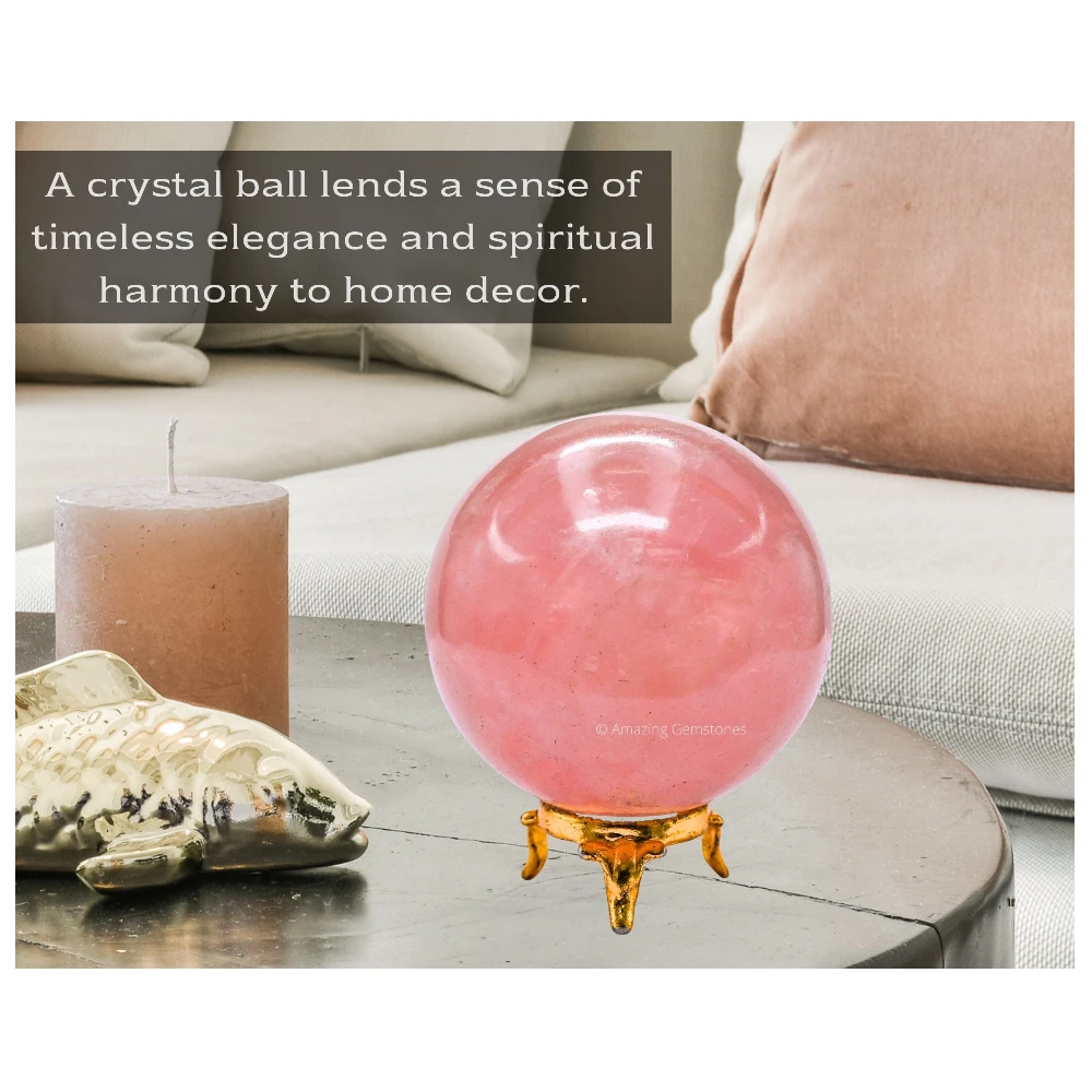 Large Rose Quartz Sphere (3 Inch)
