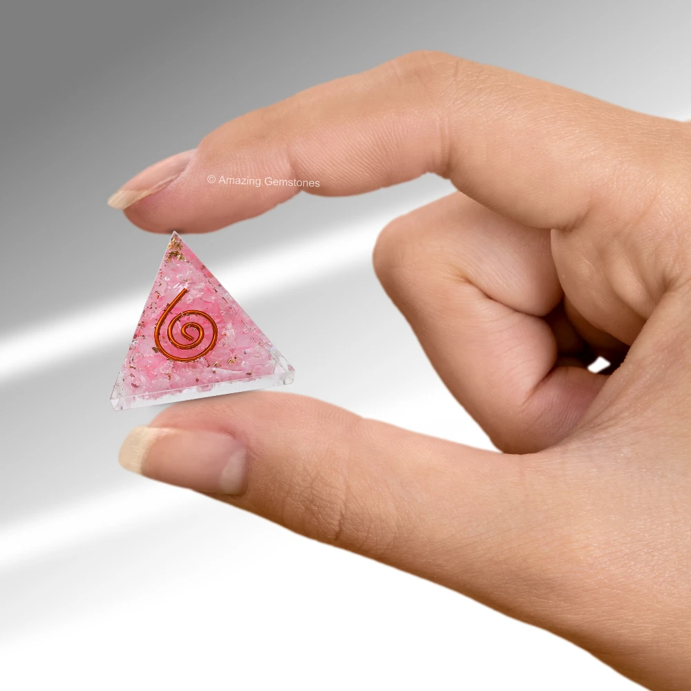 Rose Quartz Orgone Pyramid - Mini