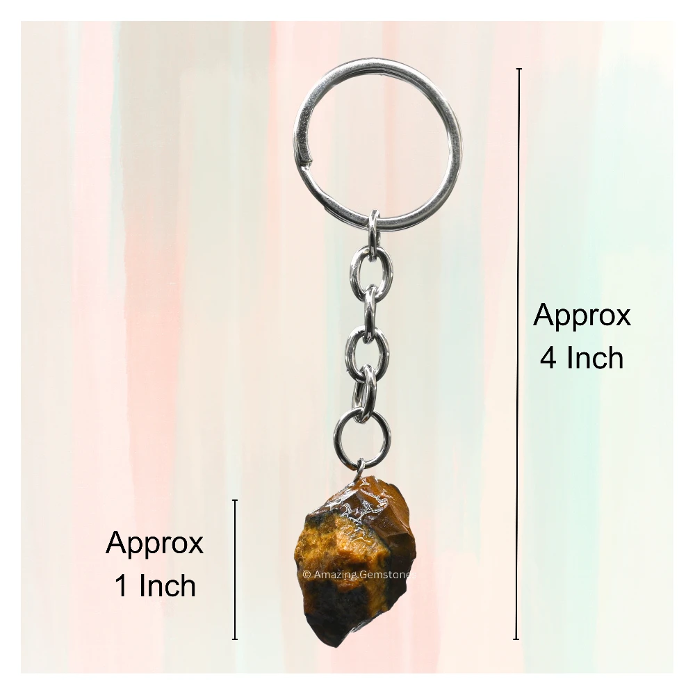 Tiger Eye Keychain Keys Holder (Raw)