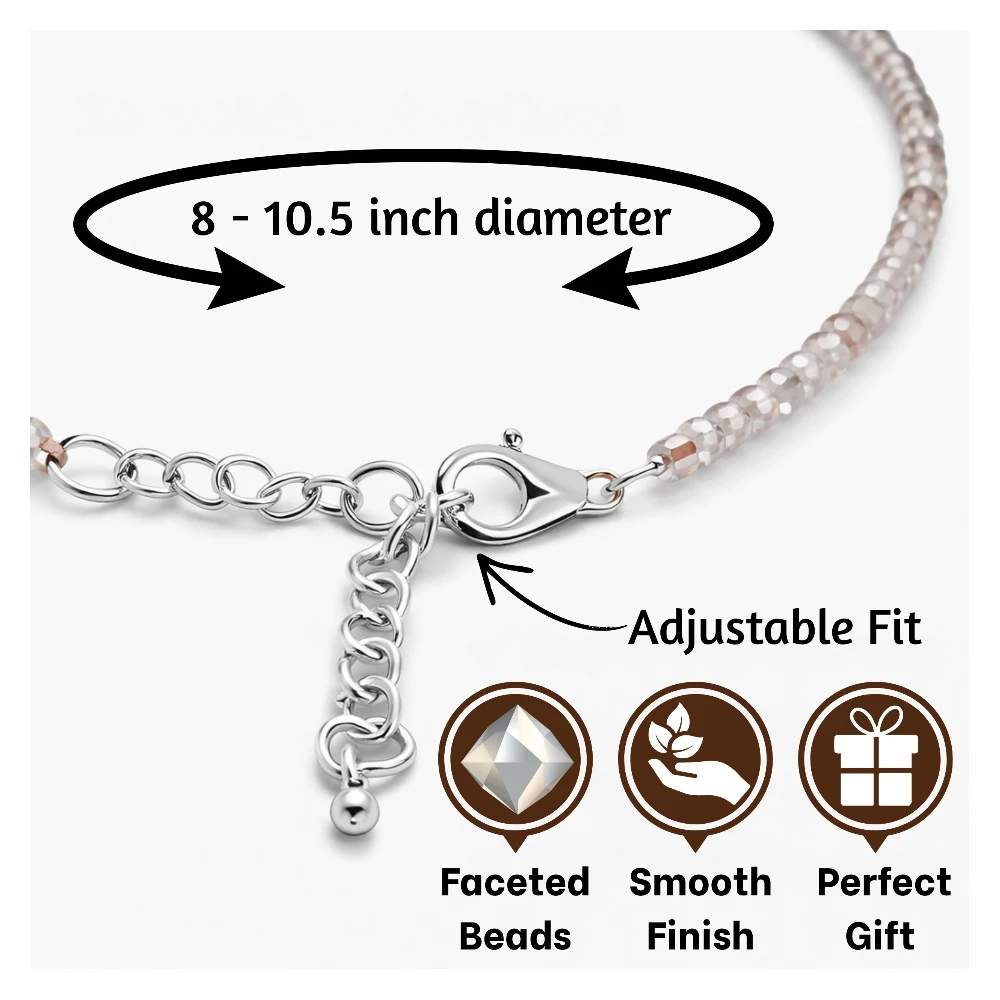 Amazonite Crystal Anklet - 2mm Faceted Bead (Silver)