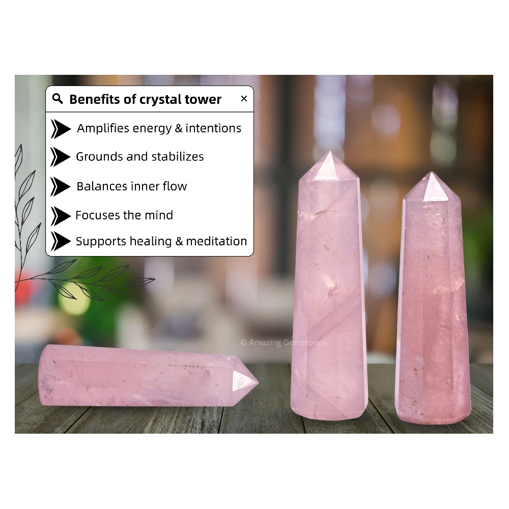 Rose Quartz Tower (2" to 3" INCH)