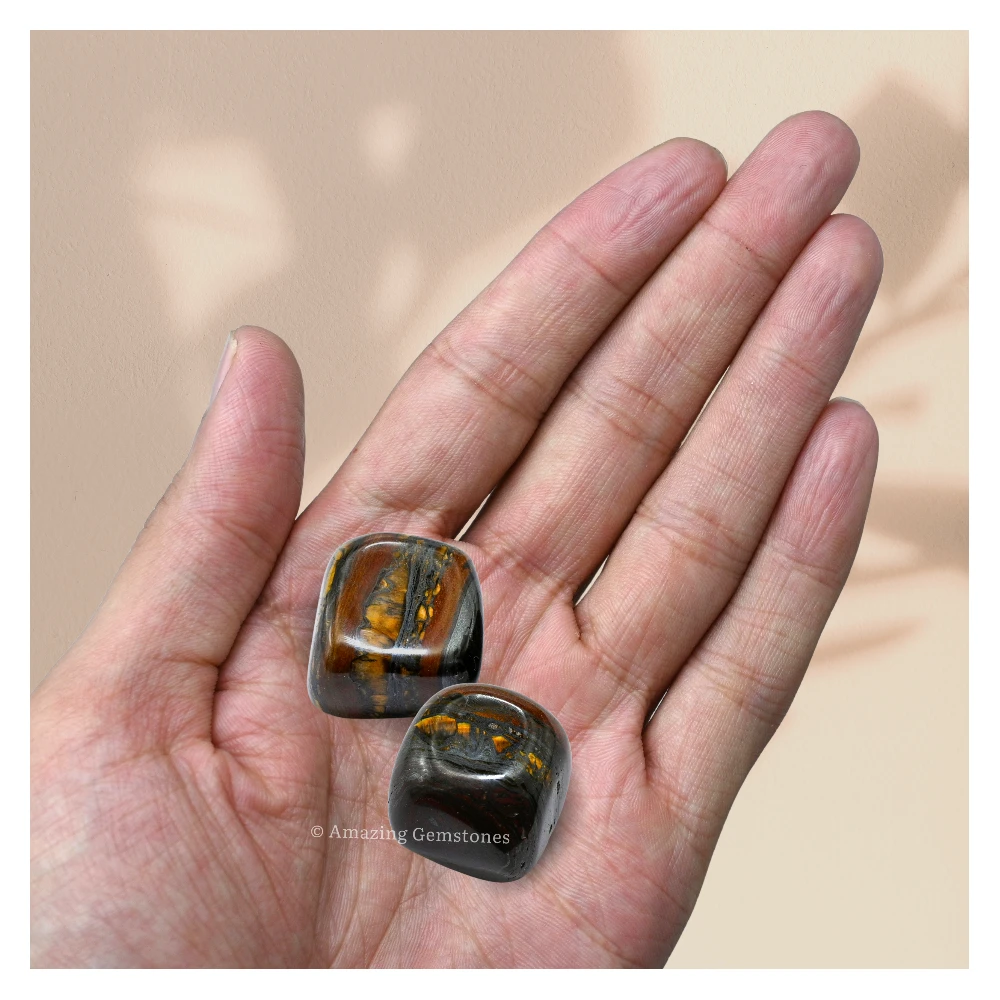Tumbled Iron Tiger Eye Stone Crystals (1 oz)