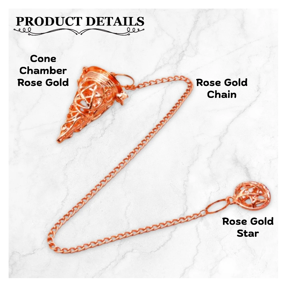 Metal Brass Pendulum - Cone Chamber Rose Gold (MP122)