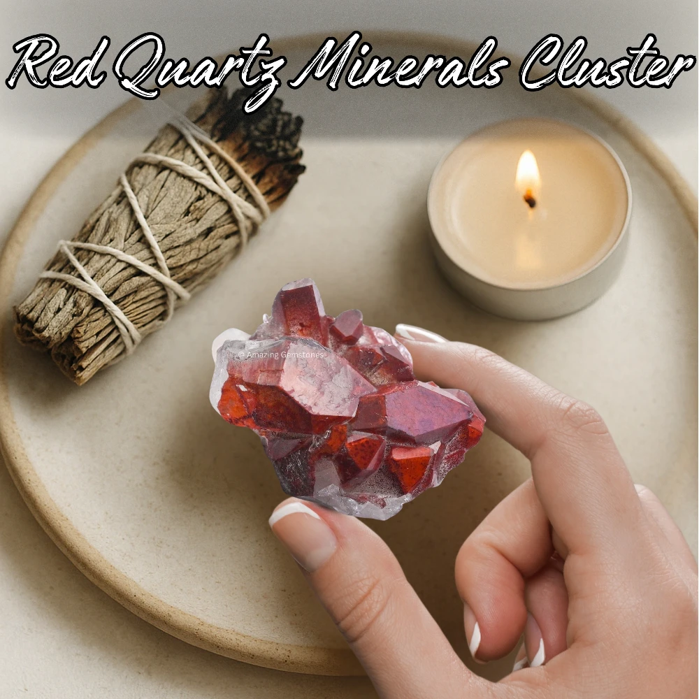 Red Hematoid Quartz Crystal Mineral Specimen (Medium)