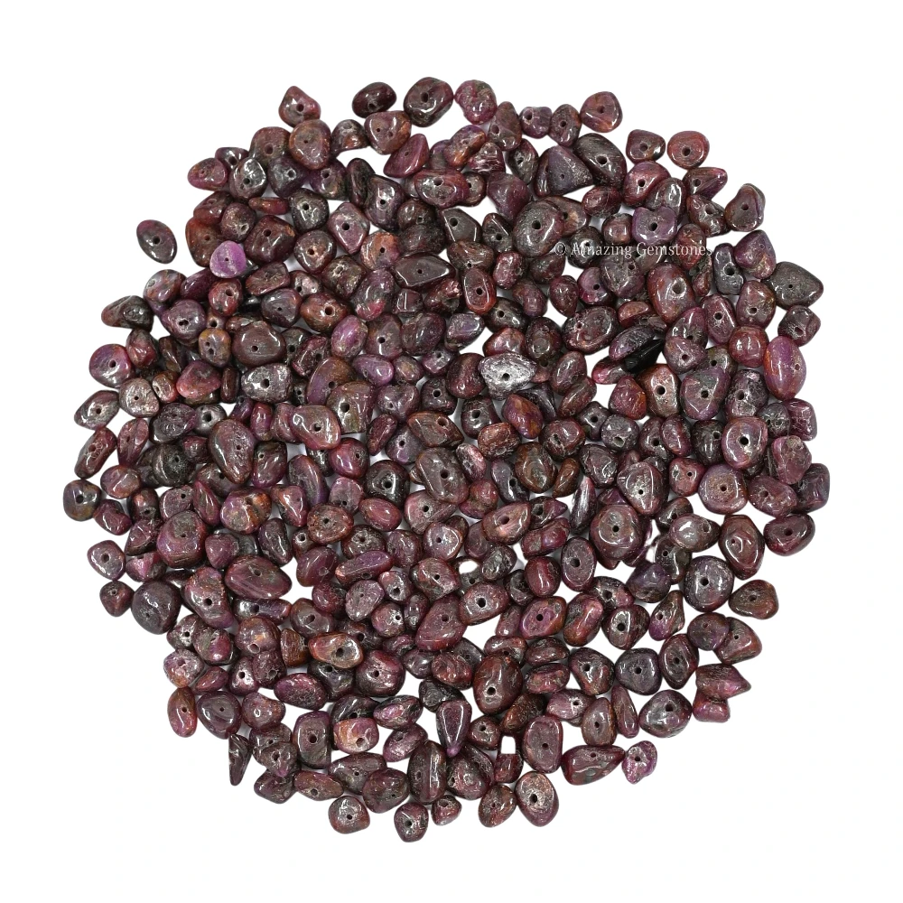 Ruby Chips - Pre Drilled