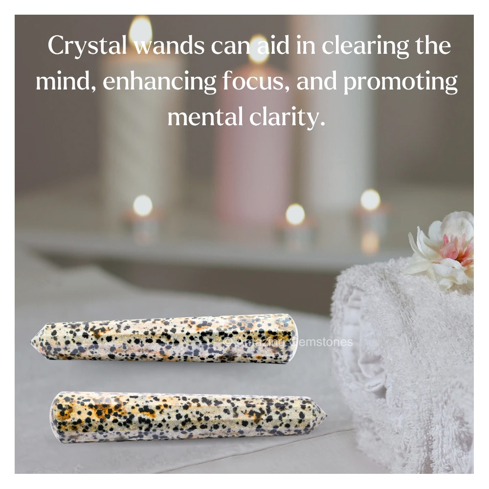 Dalmatian Jasper Wand (Faceted)