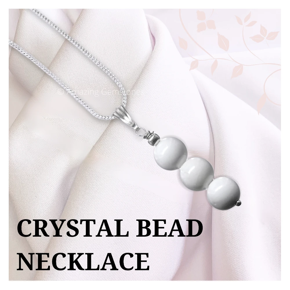 Mother of Pearl Bead Pendant (Silver)