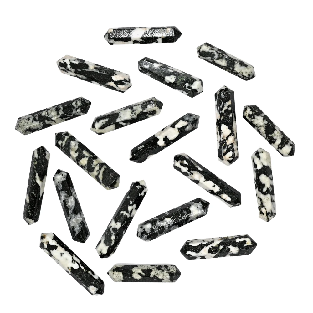 Black and White Tourmaline Pencil Points (Double Terminated) (Set of 50)