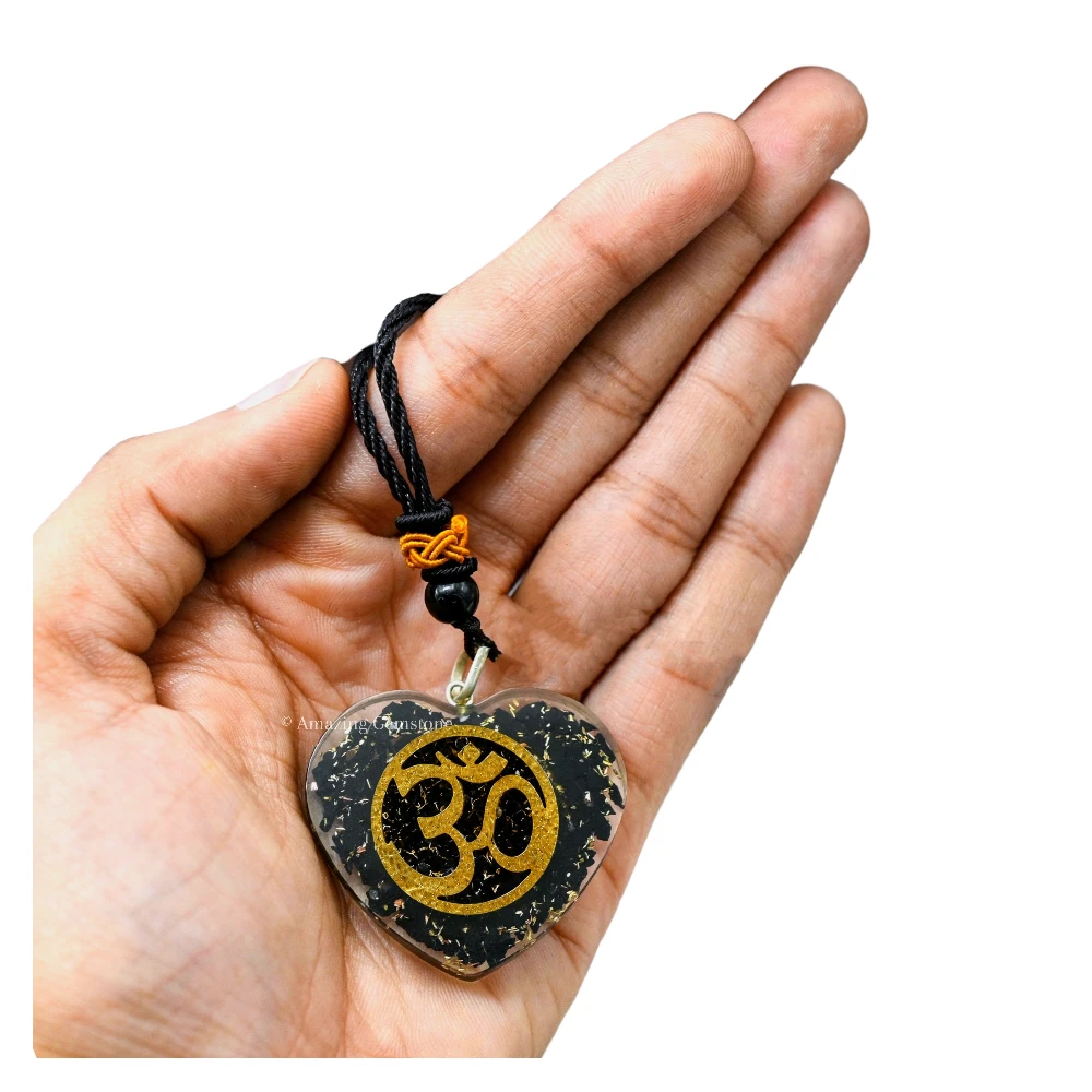 Shungite Necklace - Om (Heart)