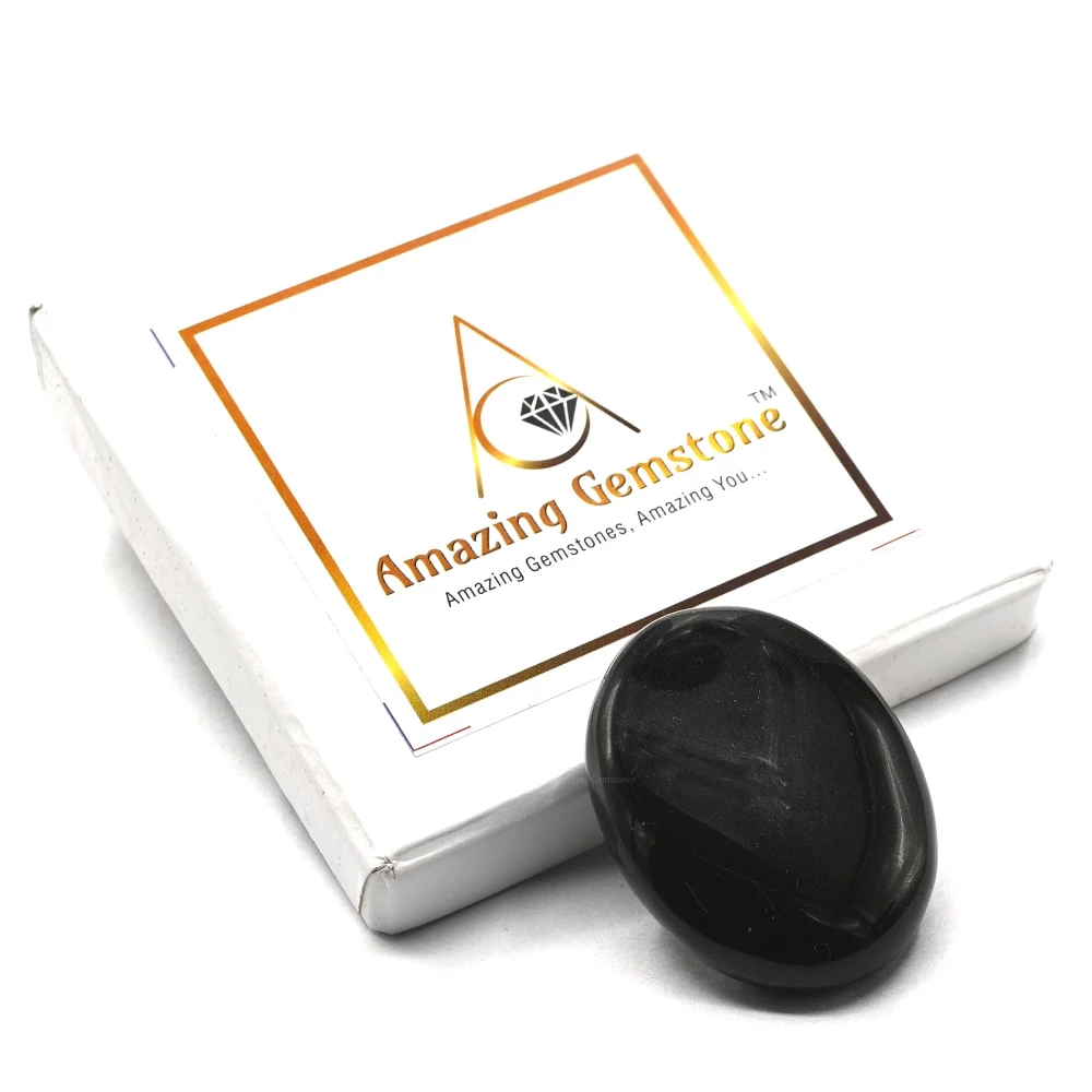 Black Obsidian Palm Stone