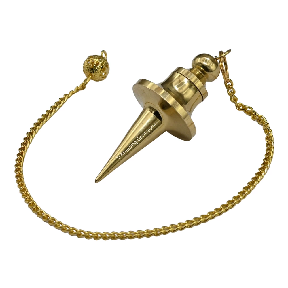 Copper Metal Pendulum - Gold Long Point with Disc (MP100)