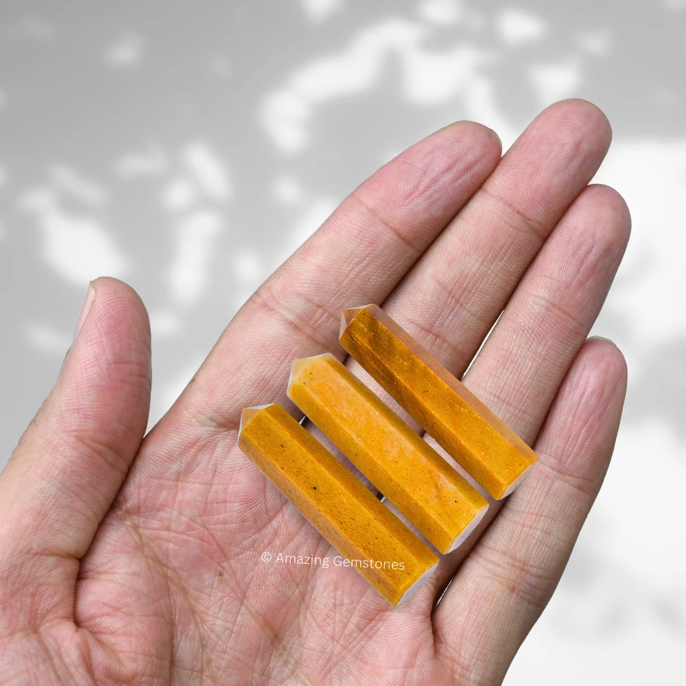 Yellow Jasper Pencil Points (Set of 50)