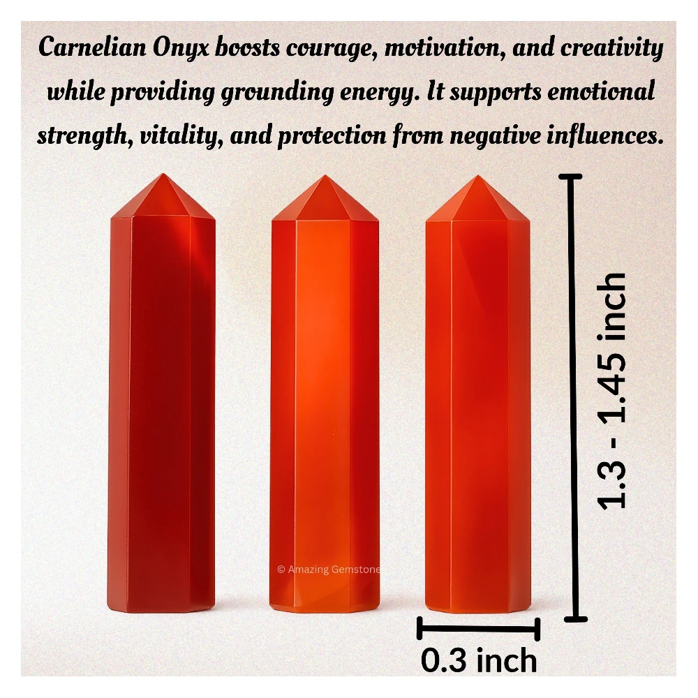Red Onyx Pencil Points (Set of 3)