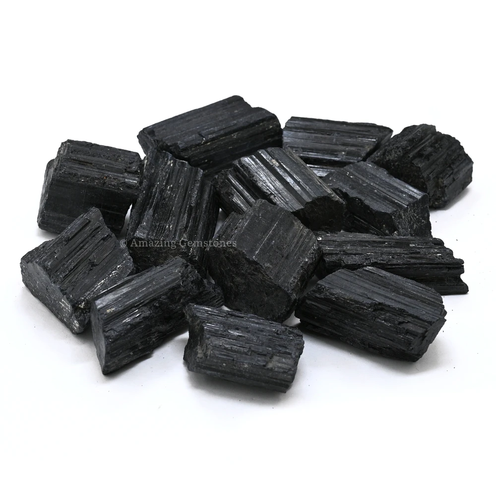 Black Tourmaline Rough Raw Crystal (1 LB Medium)