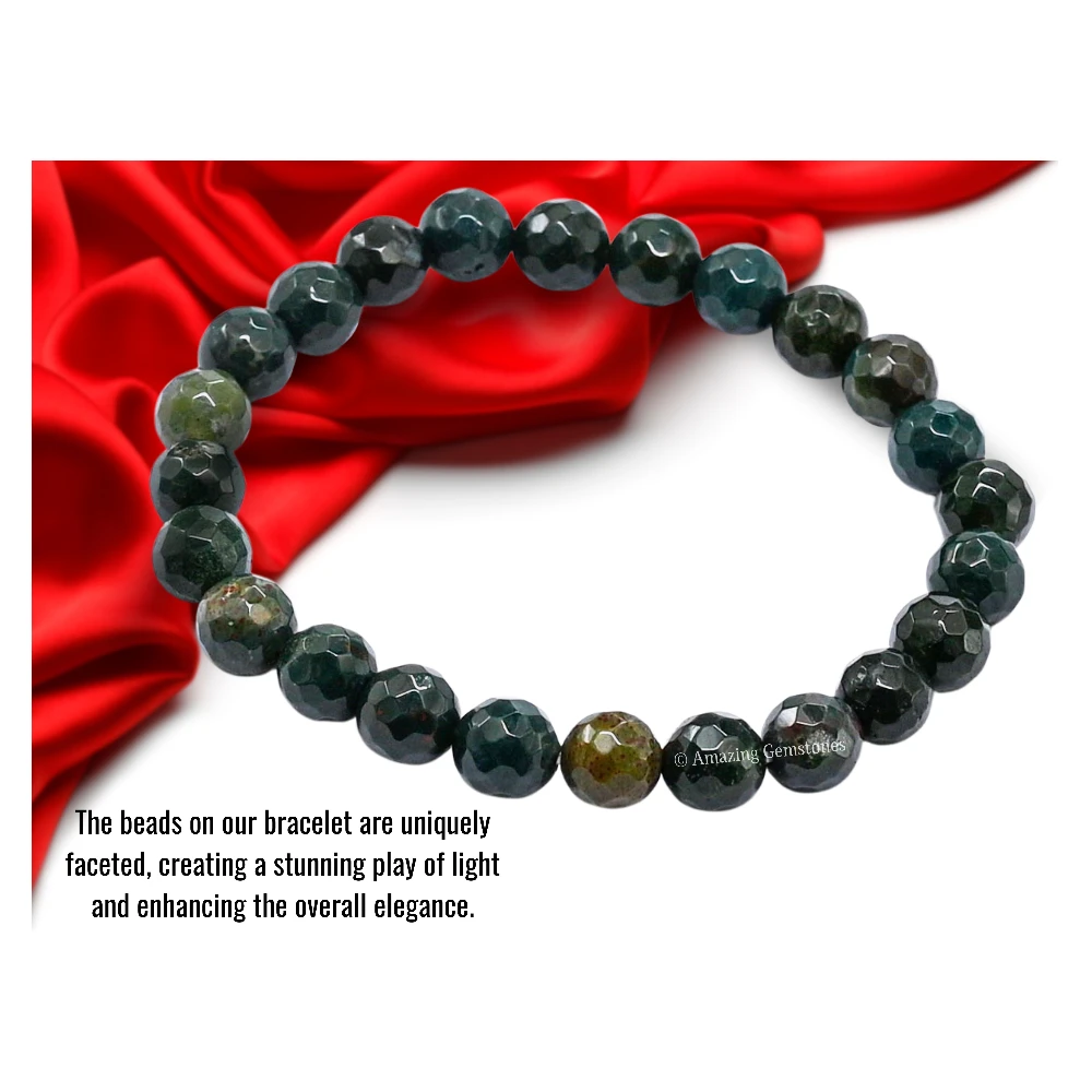 Bloodstone Bracelet (Faceted) (Stretchable)