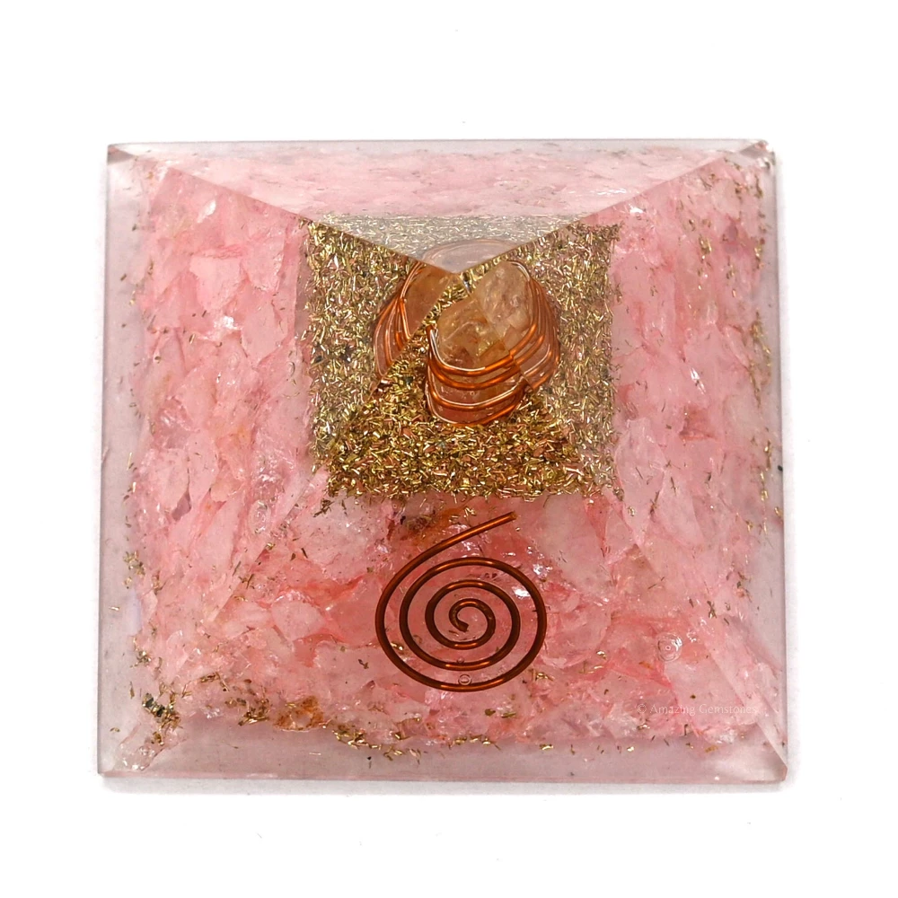 Rose Quartz Orgone Pyramid