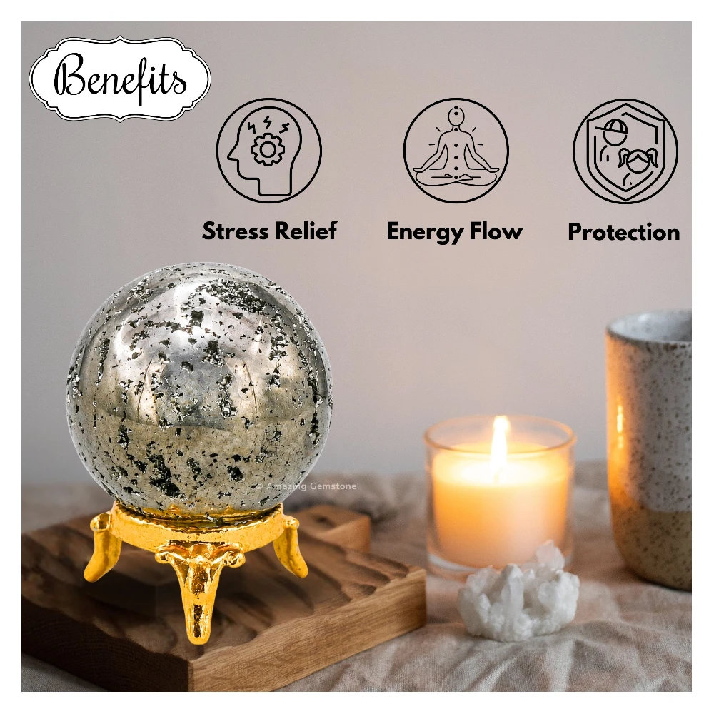 Raw Pyrite Sphere (2 Inch)