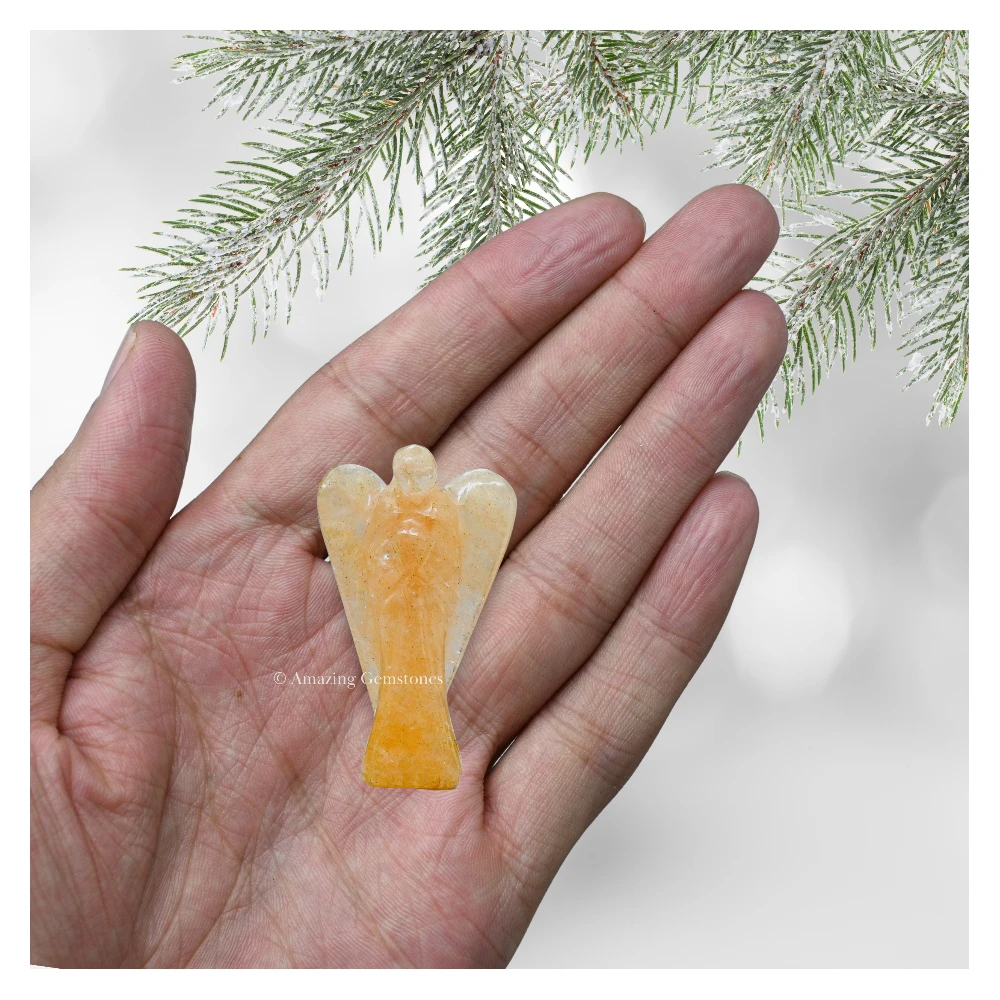 Yellow Aventurine Angel Figurine (2 Inch)