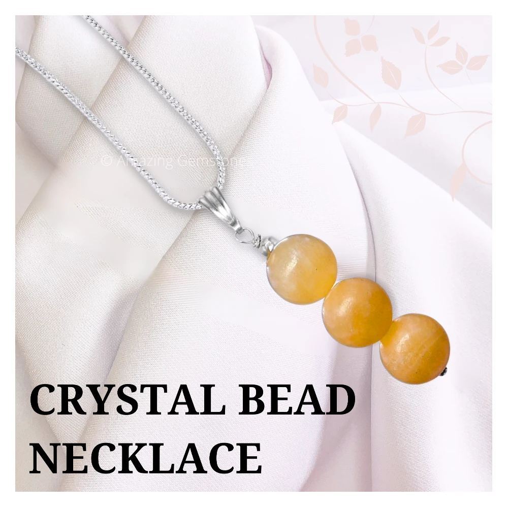 Yellow Calcite Bead Pendant (Silver)