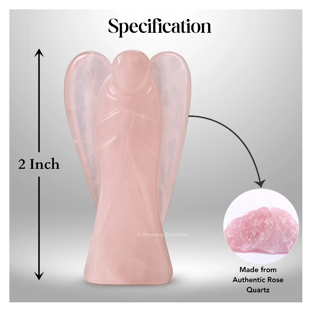 Rose Quartz Angel Figurine (2 Inch)