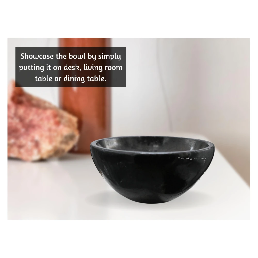 Black Tourmaline Crystal Bowl - 2 Inch